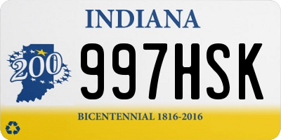 IN license plate 997HSK