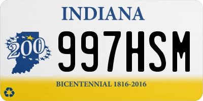 IN license plate 997HSM