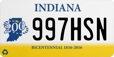 IN license plate 997HSN