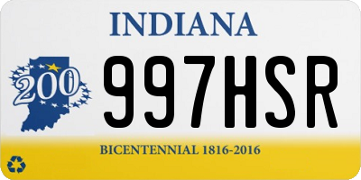 IN license plate 997HSR
