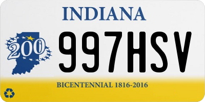 IN license plate 997HSV