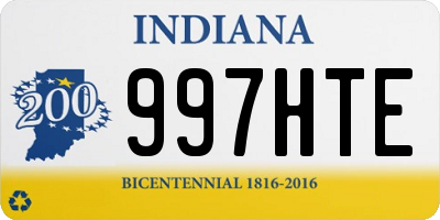 IN license plate 997HTE