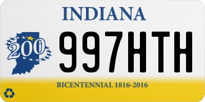 IN license plate 997HTH