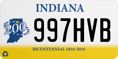 IN license plate 997HVB