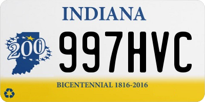 IN license plate 997HVC