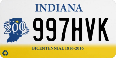 IN license plate 997HVK