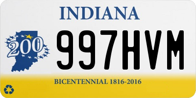 IN license plate 997HVM