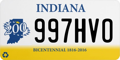 IN license plate 997HVO