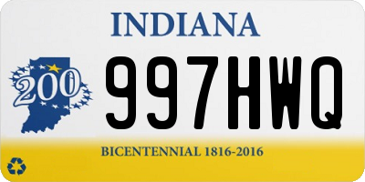 IN license plate 997HWQ