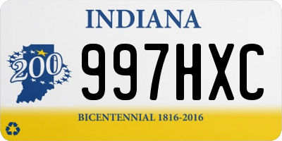 IN license plate 997HXC