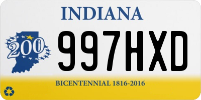 IN license plate 997HXD