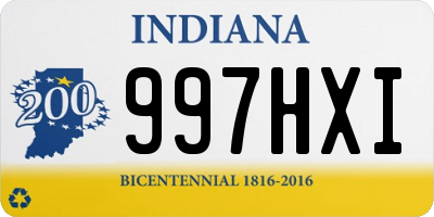 IN license plate 997HXI