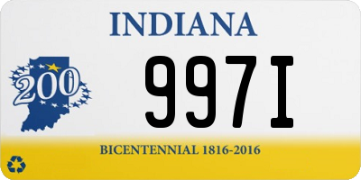 IN license plate 997I