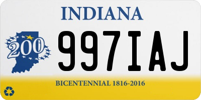 IN license plate 997IAJ