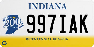 IN license plate 997IAK