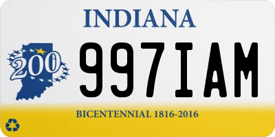 IN license plate 997IAM