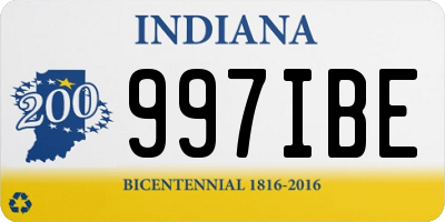 IN license plate 997IBE