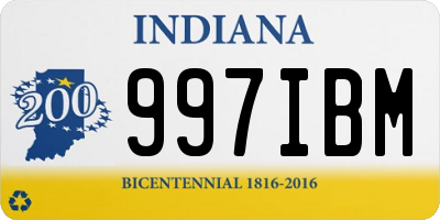 IN license plate 997IBM