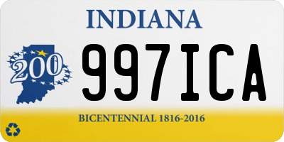 IN license plate 997ICA