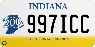 IN license plate 997ICC