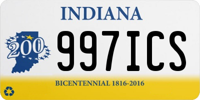 IN license plate 997ICS