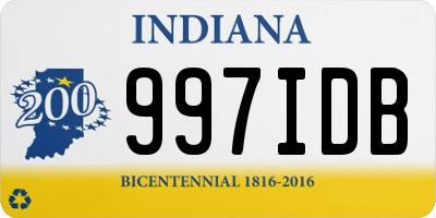 IN license plate 997IDB