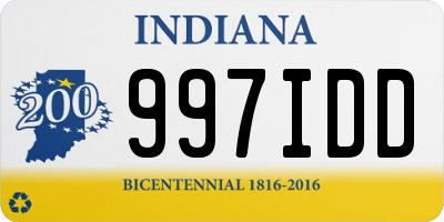 IN license plate 997IDD