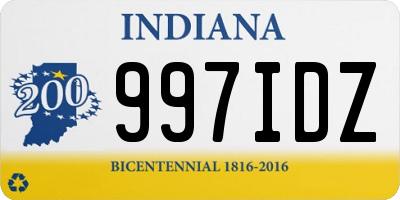 IN license plate 997IDZ