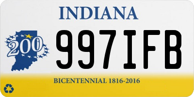 IN license plate 997IFB