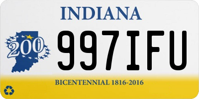 IN license plate 997IFU