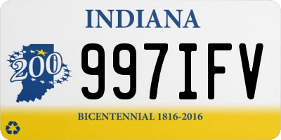 IN license plate 997IFV