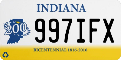 IN license plate 997IFX