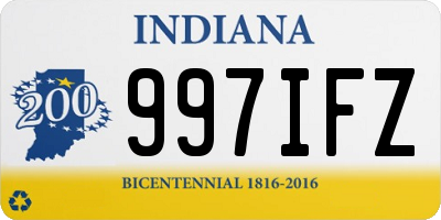 IN license plate 997IFZ