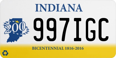 IN license plate 997IGC