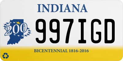 IN license plate 997IGD