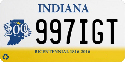 IN license plate 997IGT