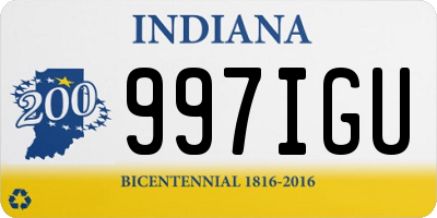 IN license plate 997IGU