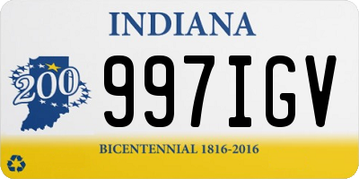 IN license plate 997IGV