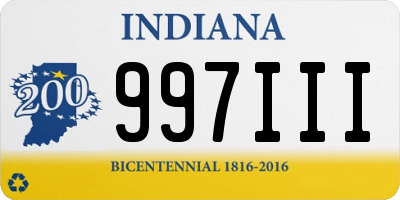 IN license plate 997III