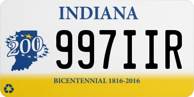 IN license plate 997IIR