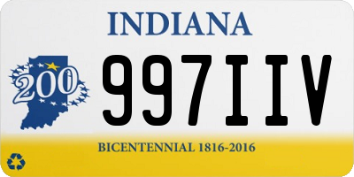 IN license plate 997IIV