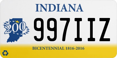 IN license plate 997IIZ