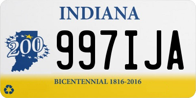 IN license plate 997IJA