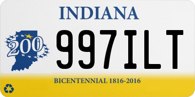 IN license plate 997ILT