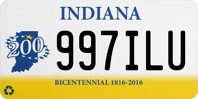 IN license plate 997ILU