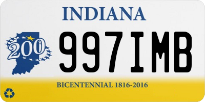 IN license plate 997IMB