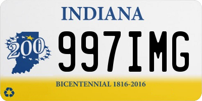 IN license plate 997IMG