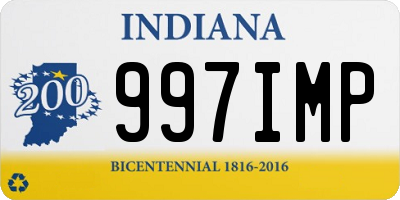 IN license plate 997IMP