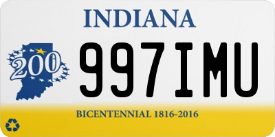 IN license plate 997IMU