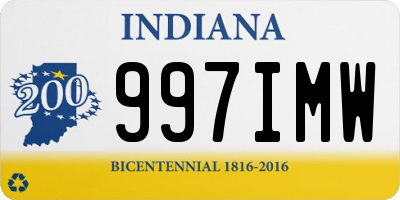 IN license plate 997IMW